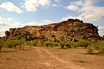 A picture of a very rocky hill, spanning several hundred metres.