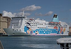 M/S Moby Orli Livornossa syyskuussa 2023.