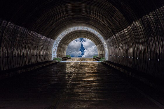 Inside the Islip tunnel on the Angeles Crest Highway in Southern California.