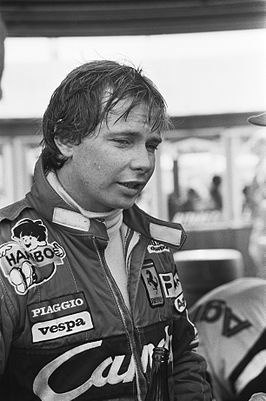 Didier Pironi tijdens de Grote Prijs van Nederland in 1982.