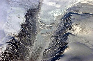 Ice flow of a Greenland valley glacier