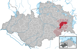 Elhelyezkedése Mecklenburg-Elő-Pomeránia térképén