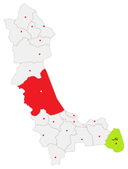 Location of Takab County in صوبہ آذربائیجان غربی.