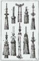 Illustration of various tassels, from A Handbook of Ornament, by Franz Sales Meyer