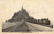 Trein bij de Mont-Saint-Michel