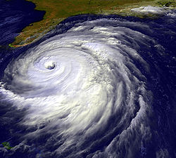 Satellite image of Hurricane Floyd over The Bahamas