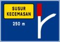 Emergency escape ramp 250 meters ahead