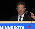 Franken just before addressing the 2008 Olmsted County Democratic-Farmer-Labor Party Convention in Rochester, Minnesota