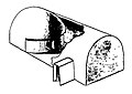 Plan en volume de la grotte de Sudama (9,98 × 5,94 m).