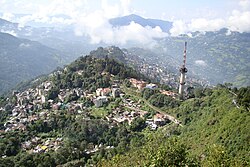 A view of Gangtok from nearby Ganesh Tok point