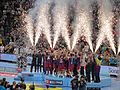 FC Barcelona (Handball) während der Siegerehrung der EHF Champions League 2010/11