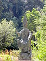 Sculpture d'Abat Oliba, fondateur du monastère, à Montserrat.