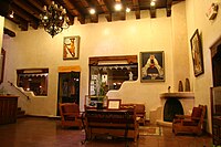 Lobby of the La Fonda hotel