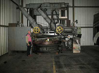 CNC VTL, King Vertical Turret Lathe Model 100, built 1955