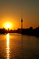 Berlin TV Tower at sunset