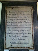 Capt Henry Francis Evans Memorial, St. Paul's Church (Halifax), Nova Scotia