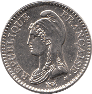 Motif de la Marianne de Dupré (1795) repris sur la pièce de 1 franc (1992)