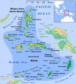 Tidore island in the north of Maluku Islands