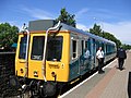 Arriva Trains Wales Class 121 Bubble Car at Bae Caerdydd.