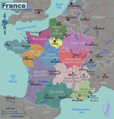 フランスの地図