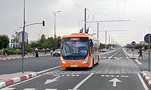 Vehicle operating in trolleybus mode in 2017