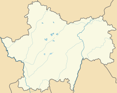 Mapa konturowa Saony i Loary, w centrum znajduje się punkt z opisem „Gourdon”