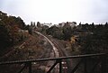 Zufahrtsgleis zum Güterbahnhof HuL, rechts der Bahnsteig der ehemaligen Eilgut­abfertigung, 1987