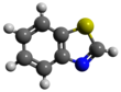 Ball-and-stick model of benzothiazole