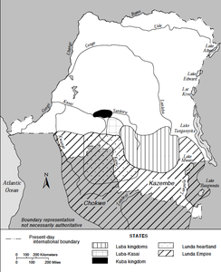 Regno di Luba - Localizzazione