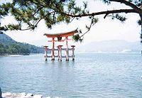 Het Itsukushima-schrijn op het eiland Miyajima