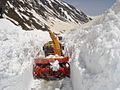 Snow cutting machine on the Zoji La