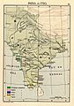 The Indian peninsula in 1700, showing the Mughal Empire and the European trading settlements.