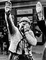 Image 2 German occupation of Czechoslovakia Photo credit: Völkischer Beobachter A crying Sudeten woman salutes Adolf Hitler as German forces sweep into Czechoslovakia, October 1938. Originally published in the Völkischer Beobachter, it supposedly showed the intense emotions of joy which swept the populace as Hitler drove through the streets of Cheb, 99% of whose inhabitants were ardently pro-Nazi Sudeten Germans at the time. In contrast, when the photo was published in the U.S., it was captioned, "The tragedy of this Sudeten woman, unable to conceal her misery as she dutifully salutes the triumphant Hitler, is the tragedy of the silent millions who have been 'won over' to Hitlerism by the 'everlasting use' of ruthless force." It is unknown what the true circumstances surrounding the photo are. More featured pictures