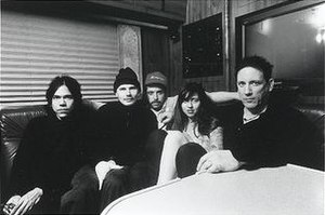 Zwan in 2003. Left to right: David Pajo, Billy Corgan, Matt Sweeney, Paz Lenchantin, and Jimmy Chamberlin