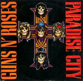 Обложка сингла Guns N’ Roses «Paradise City» (1988)