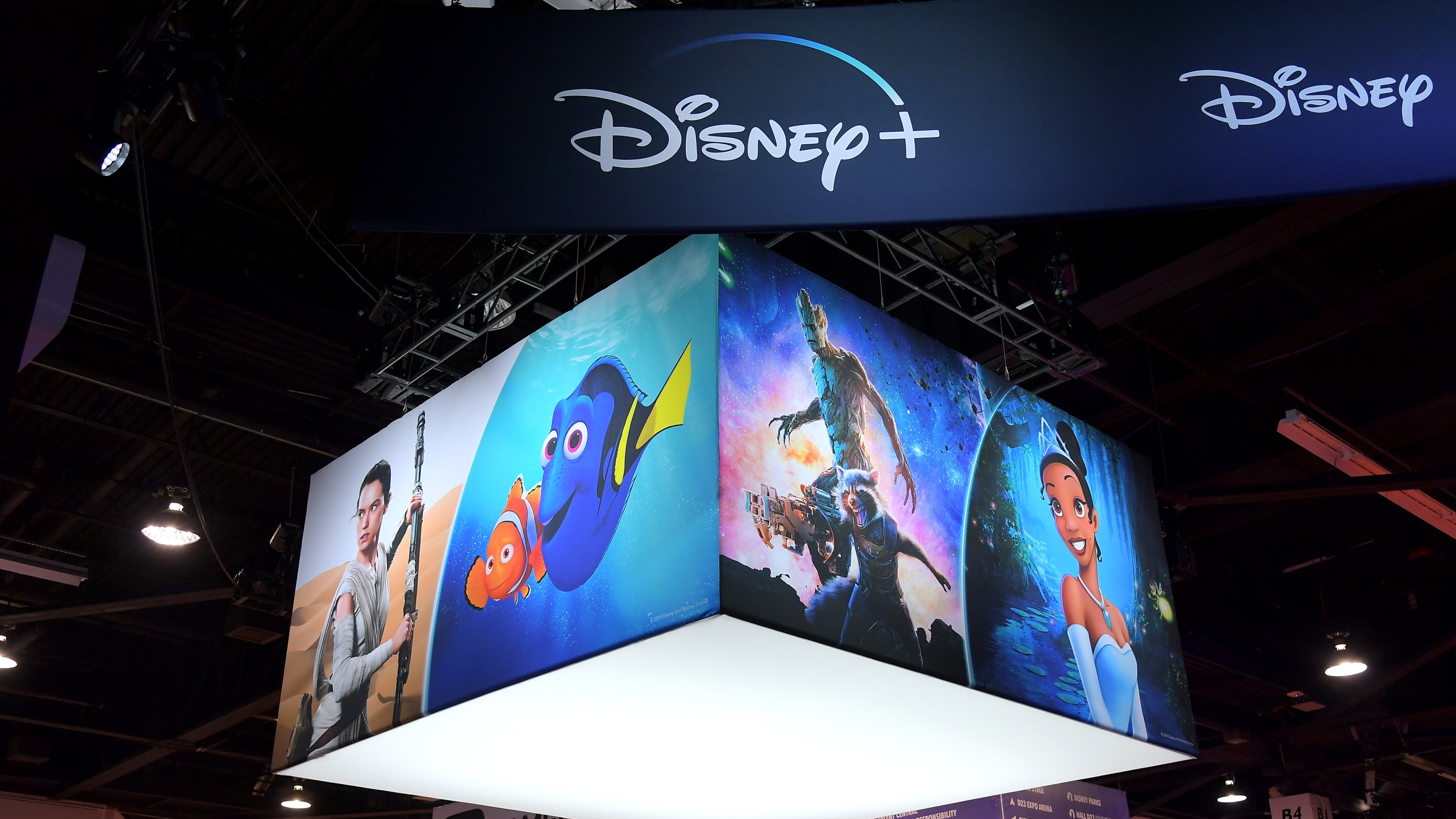 ANAHEIM, CALIFORNIA - AUGUST 25: View of the Disney+ Pavilion at Disney’s D23 EXPO 2019 in Anaheim, Calif. Disney+ launches on November 12. (Photo by Charley Gallay/Getty Images for Disney+)